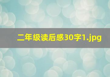 二年级读后感30字_1