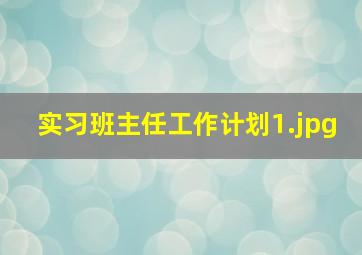 实习班主任工作计划_1