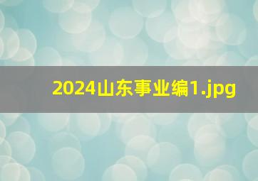 2024山东事业编_1